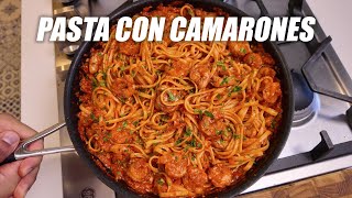 Pasta en salsa de Camarones La Mejor que me he Comido [upl. by Xeno]