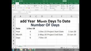 How TO Add Year Month Days To Date in Excel Hindi [upl. by Coulter]