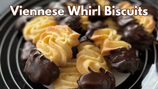 How to Make Perfect Viennese Whirl Biscuits  Easy Recipe with Dark Chocolate [upl. by Ahsratal]