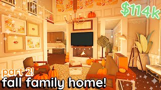 PART 2 Bloxburg Fall Family House Interior Tutorial [upl. by Coppola]