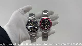 Cronos 37mm Diver Vintage Automatic Watches L6024 BB54 with Aluminum Bezel [upl. by Emiatej]