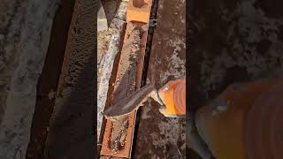 Laying Mortar Bed construction satisfying bricklayer tips [upl. by Ablem]