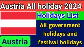 Austria public holidays in 2024 [upl. by Wrdna767]