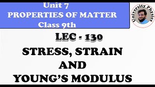 Youngs modulus class 9  stress and strain  Properties of matter [upl. by Ailedroc]