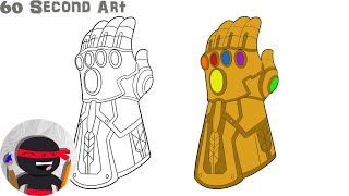 NEW How To Draw Thanos Infinity Gauntlet  Marvel [upl. by Eisle903]