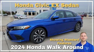 2024 Honda Civic EX Sedan Walkaround Standard Features [upl. by Namar]