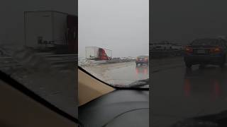 Jackknifed semitruck in Lancaster California on US 14 freeway [upl. by Parshall]