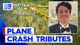 Tributes for three people killed in firefighting plane crash in Queensland  9 News Australia [upl. by Chassin]