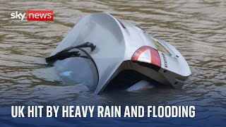 Flood warnings after heavy rain hits the UK [upl. by Rolyab322]