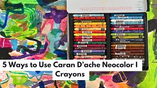 How I Use Caran Dache Neocolor Crayons  A look in my sketchbooks [upl. by Ahseekat603]