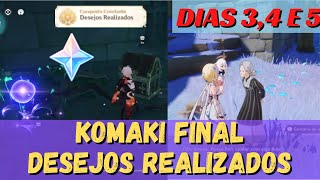 Komaki Vovó Vila Bourou   Conquista Desejos realizados secreta  Dia 34 e 5 Genshin Impact [upl. by Briney]