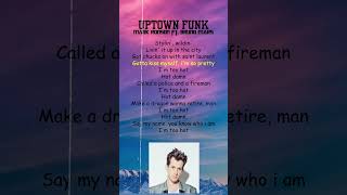 Mark Ronson ft Bruno Mars  Uptown Funk Lyrics shorts [upl. by Amsirp]