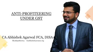 ANTIPROFITEERING UNDER GST BY CA ABHISHEK AGARWAL [upl. by Peatroy]