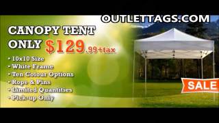 CANADIAN COMPANY OUTLET TAGS CANOPIES amp POP UP TENTS [upl. by Adnek]