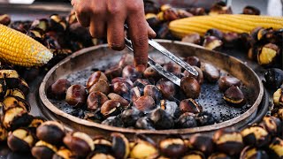 Street Food Under 1 Tasty Roasted Chestnuts amp Corn in Turkey 🌰🌽 StreetFood Turkey fastfood [upl. by Nlyak38]