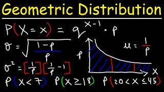 Geometric Distribution  Probability Mean Variance amp Standard Deviation [upl. by Petes]