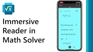 How use the Immersive Reader with Microsoft Math Solver [upl. by Hayne]