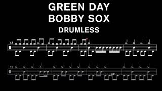 Green Day  Bobby Sox  drumless with scrolling drum score [upl. by Neeneg]