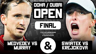 MEDVEDEV vs MURRAY amp SWIATEK vs KREJCIKOVA  DOHA amp DUBAI 2023  FINAL  LIVESCOREBOARD [upl. by Annekahs529]