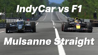 F1 vs IndyCar  Le Mans Mulsanne Straight No Chicane Top Speed Test [upl. by Viviyan]