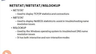 56 NETSTAT NBTSTAT NSLOOKUP [upl. by Rekcut]