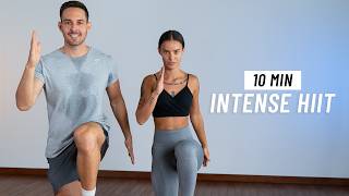 10 Min Intense HIIT Workout For Fat Burn  ALL STANDING No Equipment No Repeats [upl. by Jaeger]