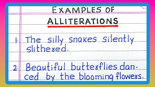 Examples of Alliterations  5  10 Examples of Alliteration in English [upl. by Aicilak]