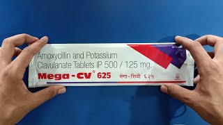 Mega cv 625 mg tablet Use in HindiTop 5 Antibiotics Tablets in indiaMega cv Tablet useDosPrice [upl. by Eiloj]