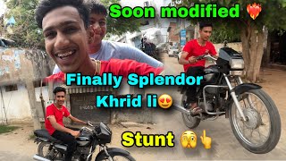 Finally Splendor Khrid li😍  Soon Splendor Modified [upl. by Llirred]