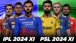 PLAYING IPL 2024 XI vs PSL 2024 XI  CRICKET 24 [upl. by Nahallac66]