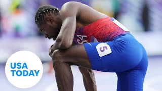 Sydney McLaughlinLevrone breaks world record Noah Lyles wins bronze  USA TODAY SPORTS [upl. by Daryle539]