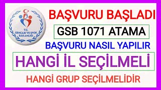 BAŞVURU BAŞLADI✅TOPLAMDA 81 İL KONTENJAN VE GRUP TABLOSU✅GSB 1071 GENÇLİK ÇALIŞANI BAŞVURUSU NASIL ✅ [upl. by Menides]