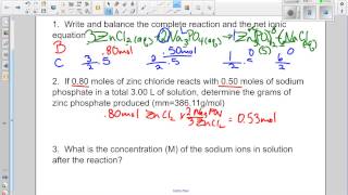 solution stoichiometry and net ionic equation [upl. by Kcirddehs]