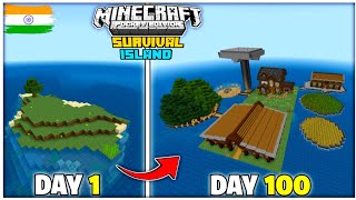 I Survived 100 Days On A SURVIVAL ISLAND In Minecraft Pocket Edition Hindi  Minecraft 100 days [upl. by Ellerad]