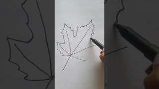 Easy technique Maple Leaf drawing [upl. by Asiat764]