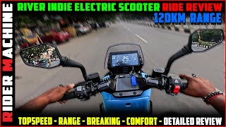 River Indie Electric Scooter Ride Review  City Use கு Set ஆகுமா   120 KM Range  River EV Chennai [upl. by Friedly]