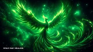 528Hz GREEN PHOENIX • REBIRTH • ACTIVATE WEALTH HEALTH amp MIRACLES [upl. by Esch]