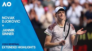 Novak Djokovic v Jannik Sinner Extended Highlights  Australian Open 2024 Semifinal [upl. by Dalila]