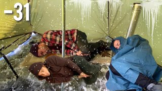 35° Solo Camping 4 Days  Snowstorm Deep Snow Winter Camping In Crua Insulated Tent [upl. by Irving]