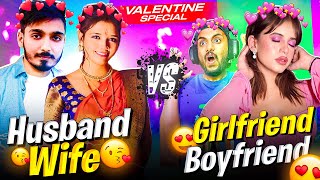 Valentine Special Husband Wife Vs Boyfriend Girlfriend 😍 ₹10000 Challenge  GARENA FREE FIRE MAX [upl. by Yuille748]