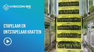 stapelaar en ontstapelaar voor kratten  stacker and destacker for crates [upl. by Rocco]