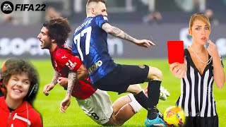 MILAN vs INTER COPPA ITALIA I PEGGIORI FALLI DA ESPULSIONE  FIFA 22 [upl. by Elauqsap95]