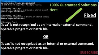 Solved Java is not recognized as an internal or external command operable program or batch file [upl. by Enixam]