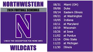 2024 Northwestern Wildcats Football Schedule [upl. by Milstone646]