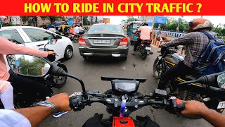 How to Ride a Bike in City Traffic using Clutch friction zone  City traffic me bike keise chalaye [upl. by Auot552]