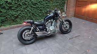 Yamaha Virago XV 535 THE STREET BOBBER cold start and walkaround [upl. by Nazay]