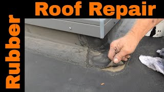 How to Repair an EPDM Rubber Roof Leak in 3 minutes with no experience  DIY [upl. by Torp]