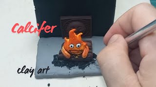 How to make Calcifer  Clay crafts [upl. by Codding]