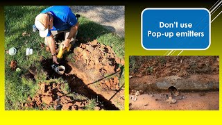 Pop up or daylight your drainage pipe Popup emitter kills flow Dont use pop up emitters [upl. by Nirrek925]