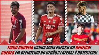 Tiago Gouveia ganha espaço no Benfica ● Benfica quer Guedes em definitivo e procura novo lateral [upl. by Eneleahcim]